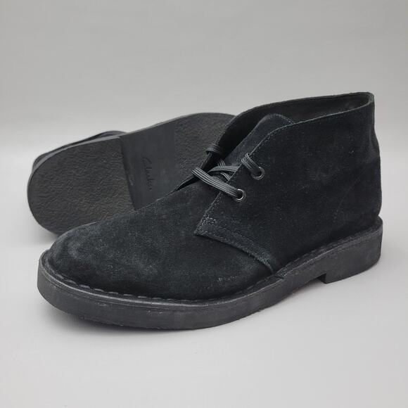 Clarks Originals Mens Chukka Desert Boot Black Suede Size 7 M - Picture 1 of 11